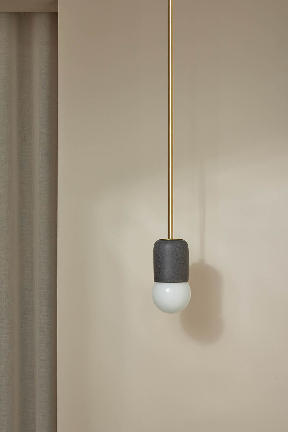 Terra 1 Pendant Light - Solid Rod Lead, Brass
