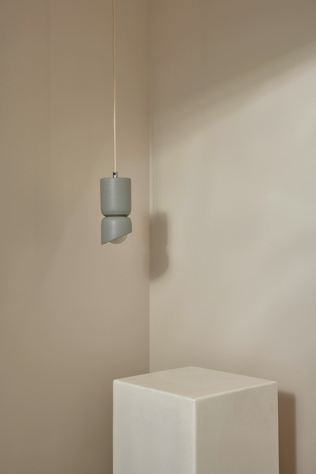 Terra 1.5 Pendant Light - Fabric Fog, Brushed Nickel