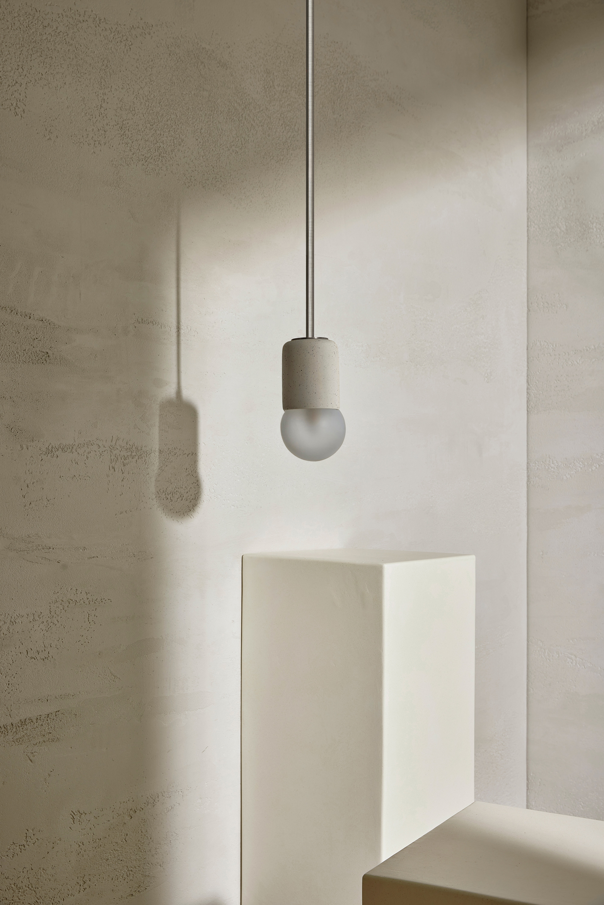 Terra 1 Pendant Light - Solid Rod Vanilla Bean, Brushed Nickel
