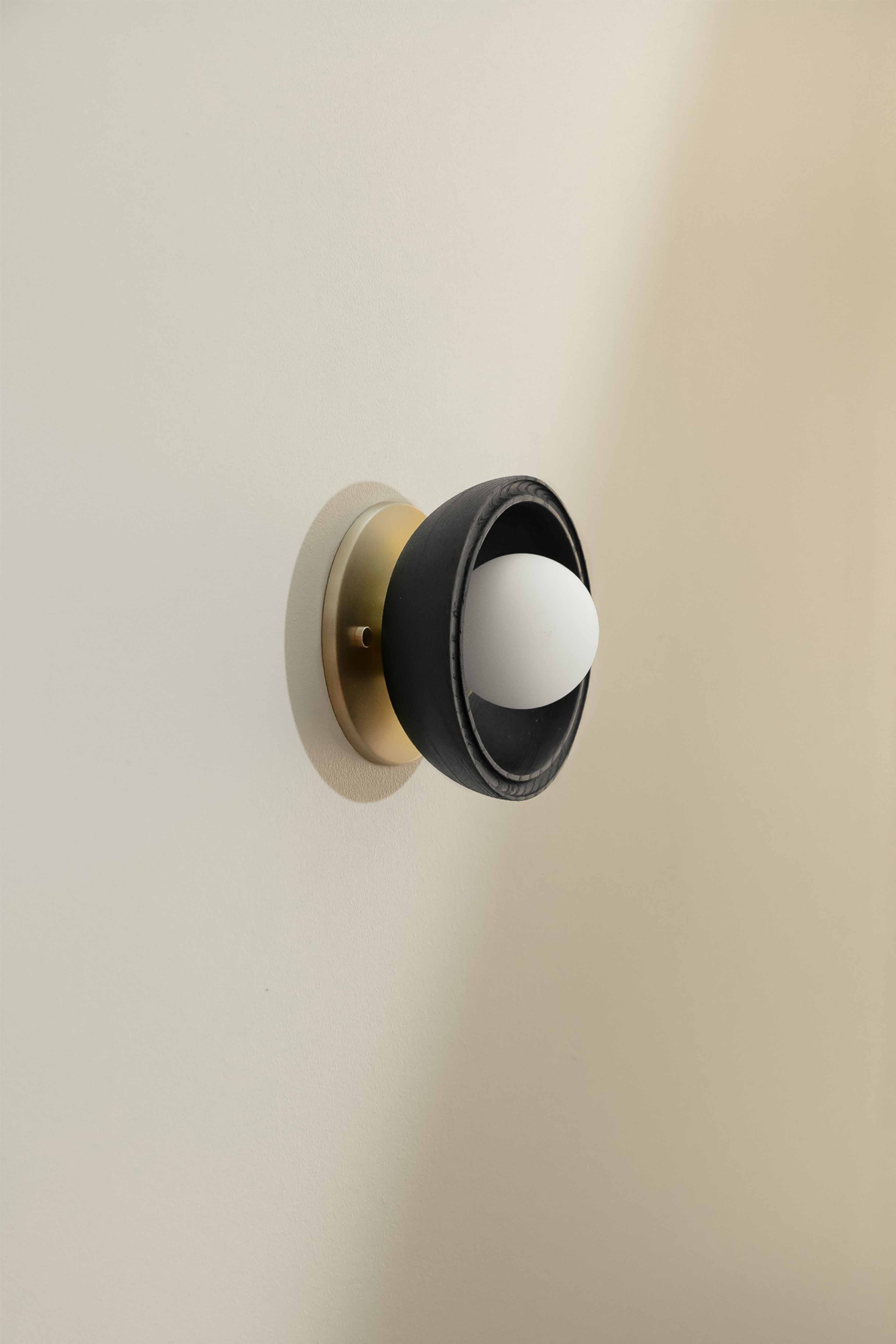 Selene Surface Sconce Mini Blackened Ash & Brass