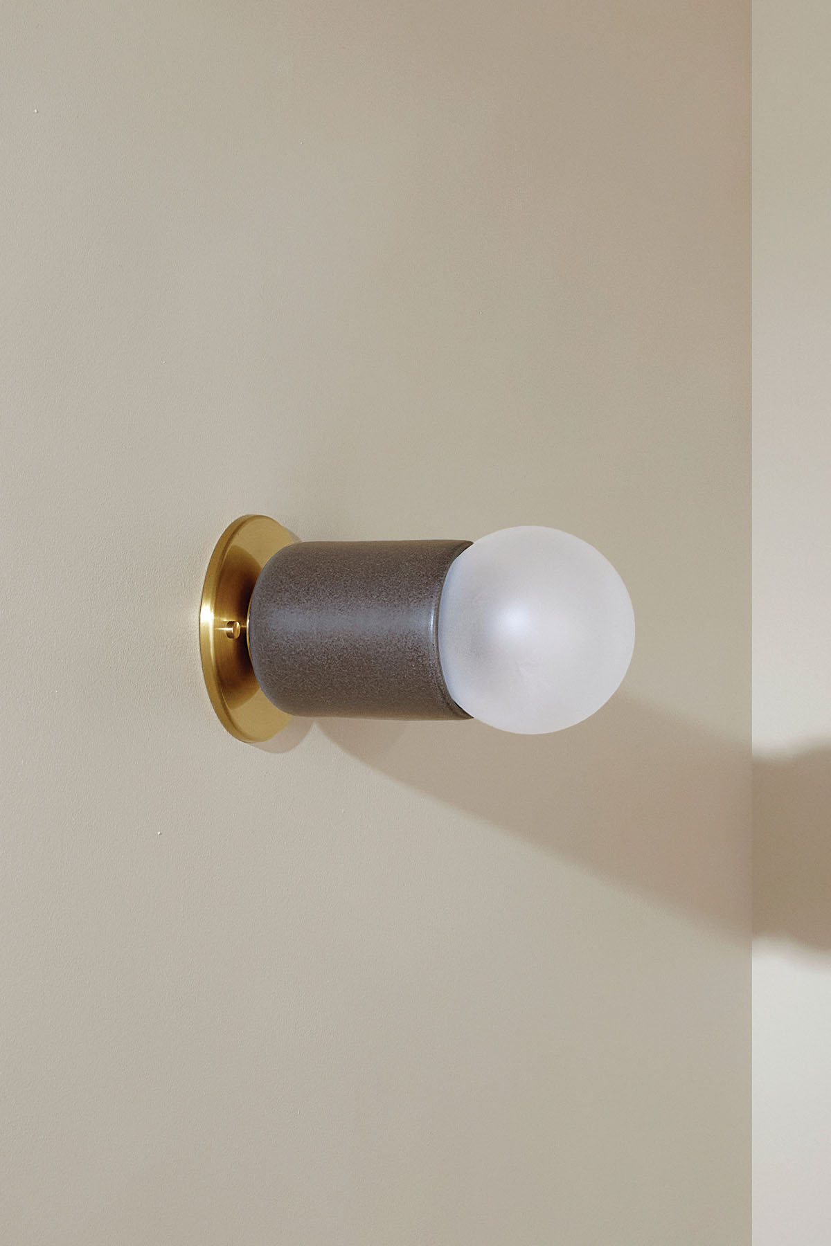 Terra 1 Surface Sconce Lead, Brass, Slim Base Junction Box Adaptor
