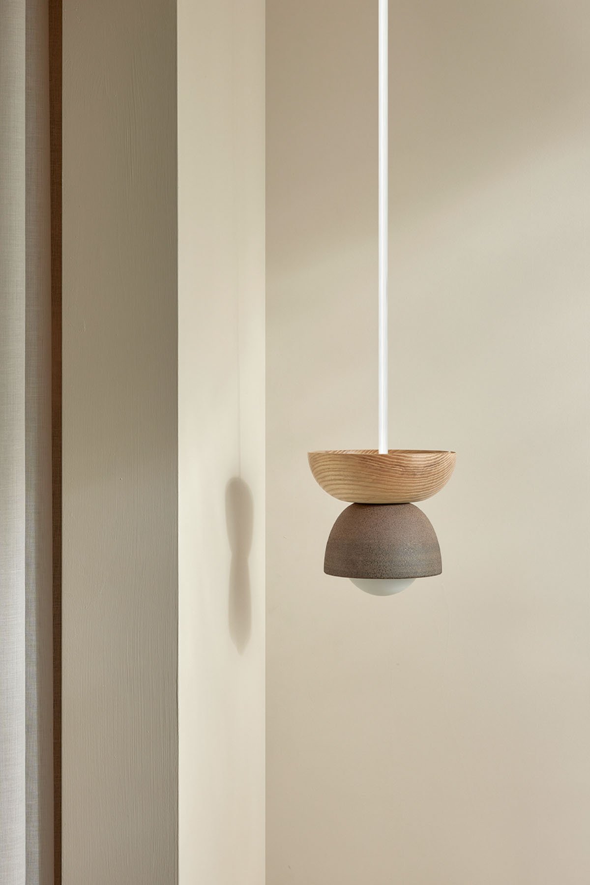 Terra 00 Pendant Light - Solid Rod Clay, Ash, White Satin
