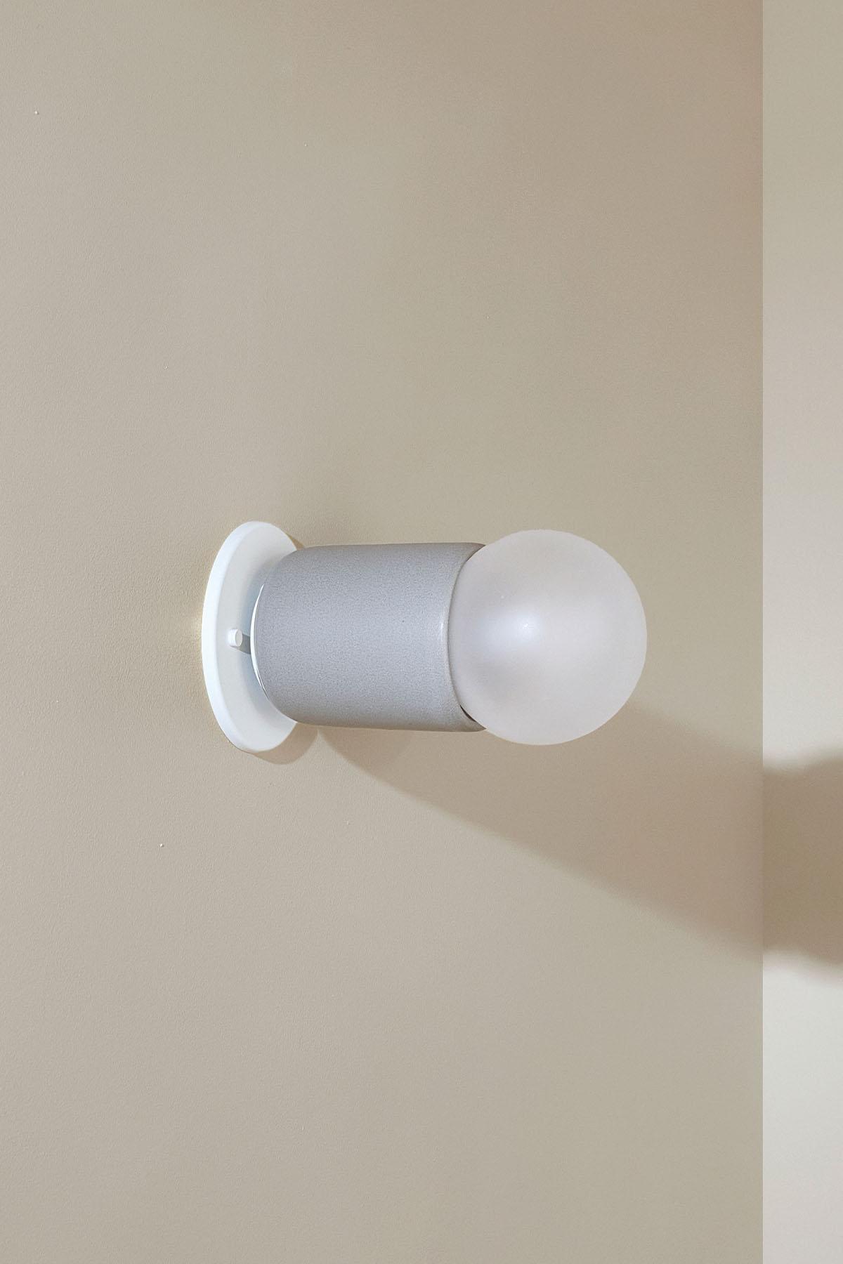 Terra 1 Surface Sconce Fog, White Satin, Slim Base Junction Box Adaptor