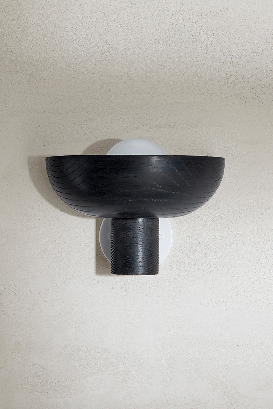 Selene Uplight Large Blackened Ash & White Satin