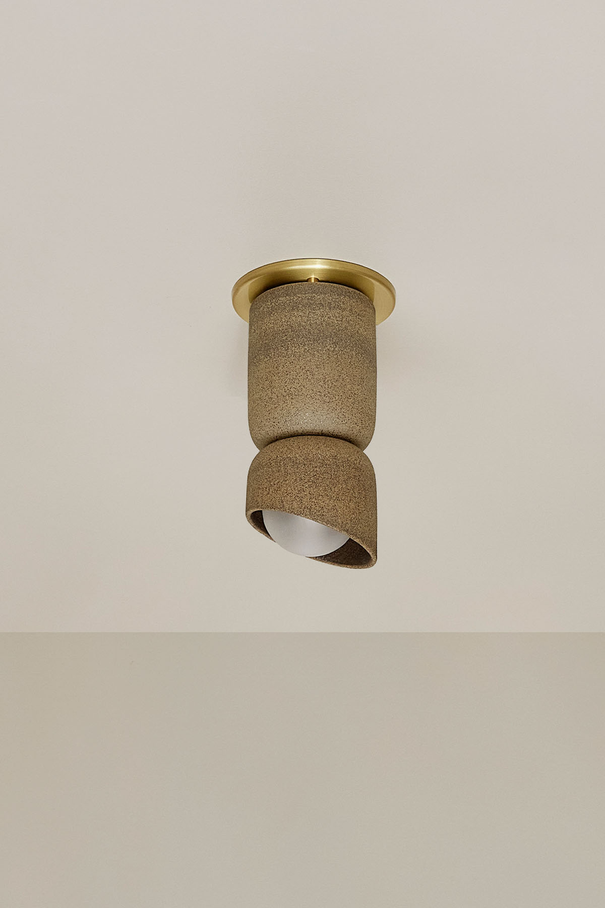 Terra 1.5 Ceiling Light Clay, Brass Slim Base Junction Box Adaptor