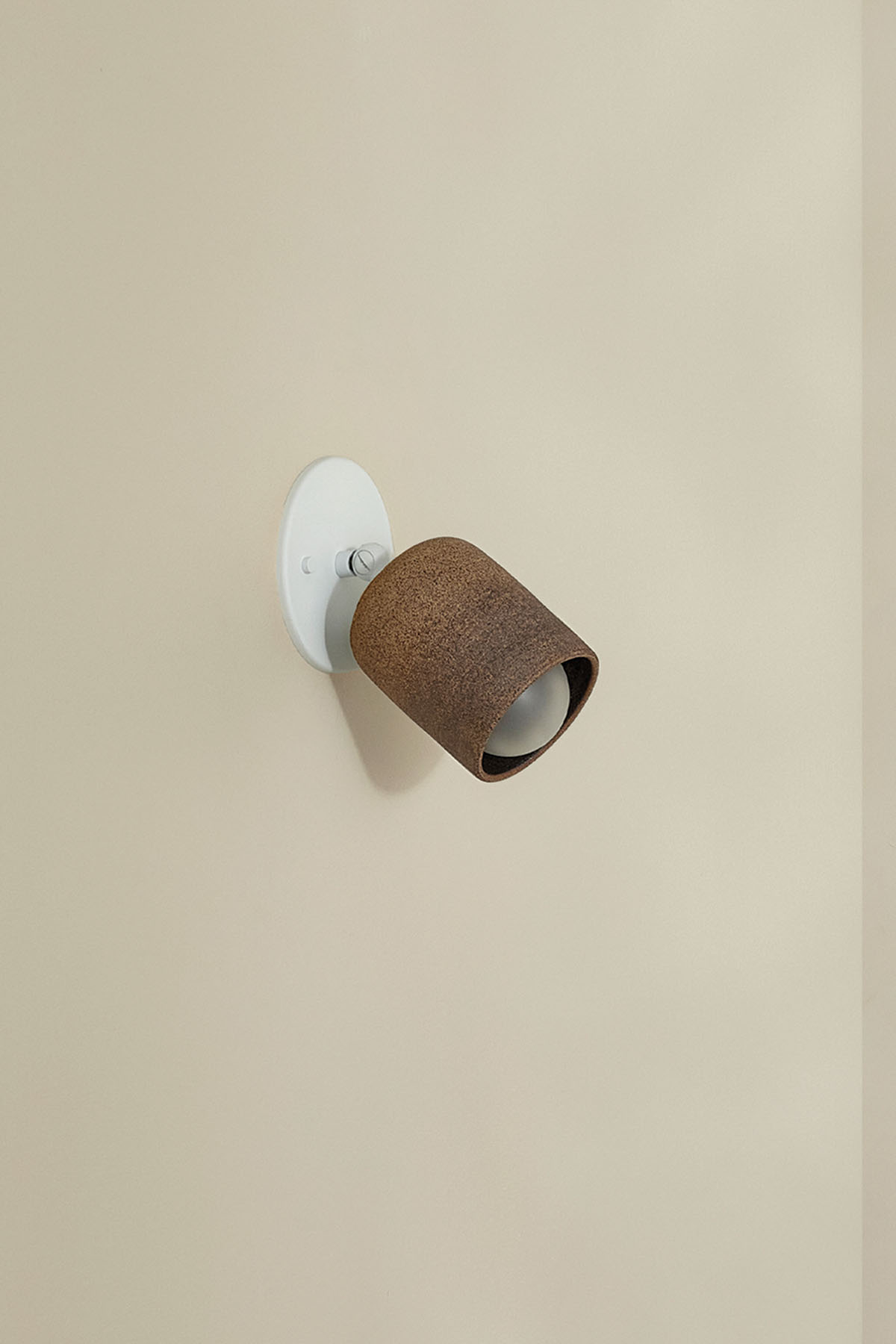 Terra 1 Short Surface Sconce Clay, White Satin, IP44