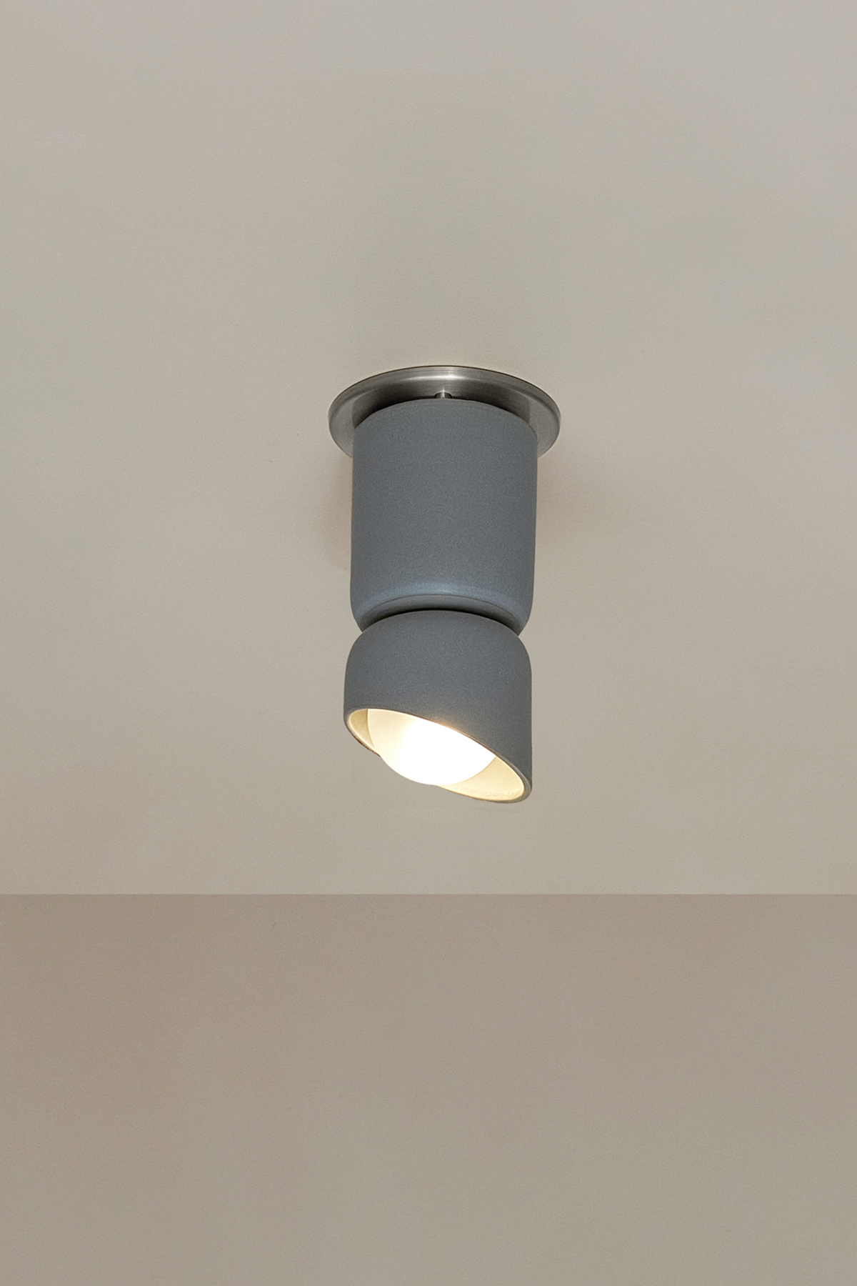 Terra 1.5 Ceiling Light Fog, Brushed Nickel Slim Base Junction Box Adaptor