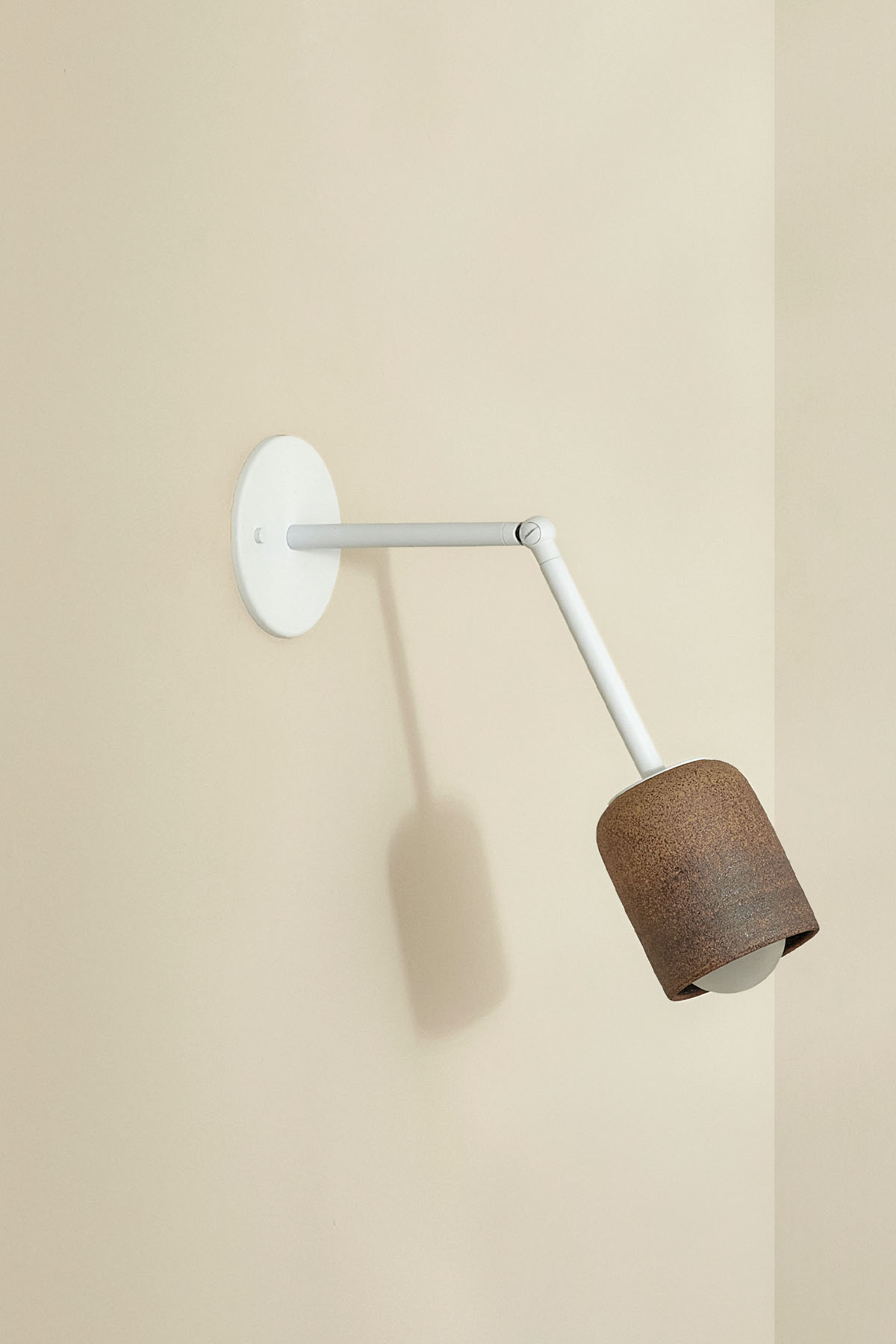 Terra 1 Long Wall Light Clay, White Satin, IP44