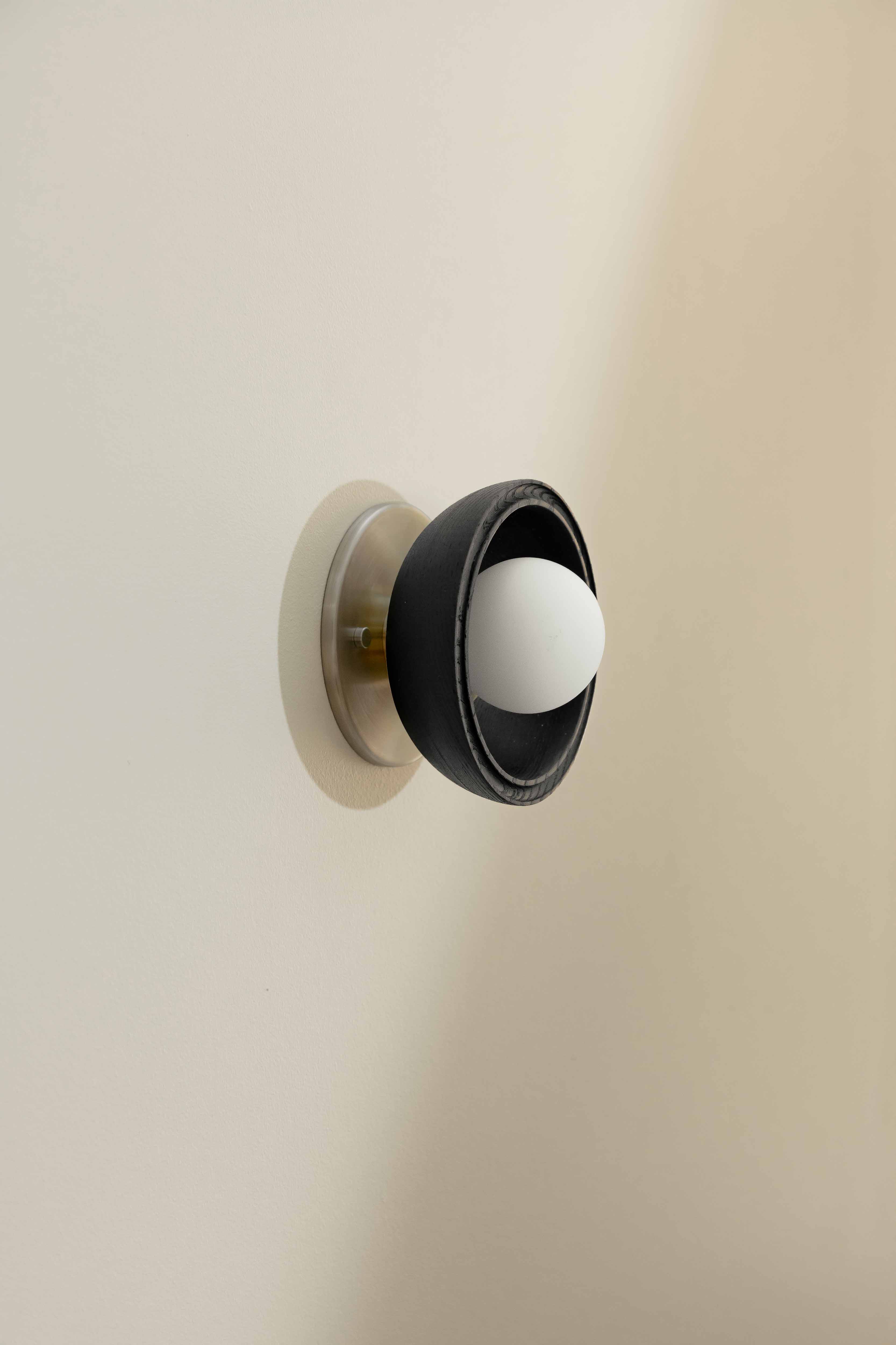 Selene Surface Sconce Mini Blackened Ash & Brushed Nickel