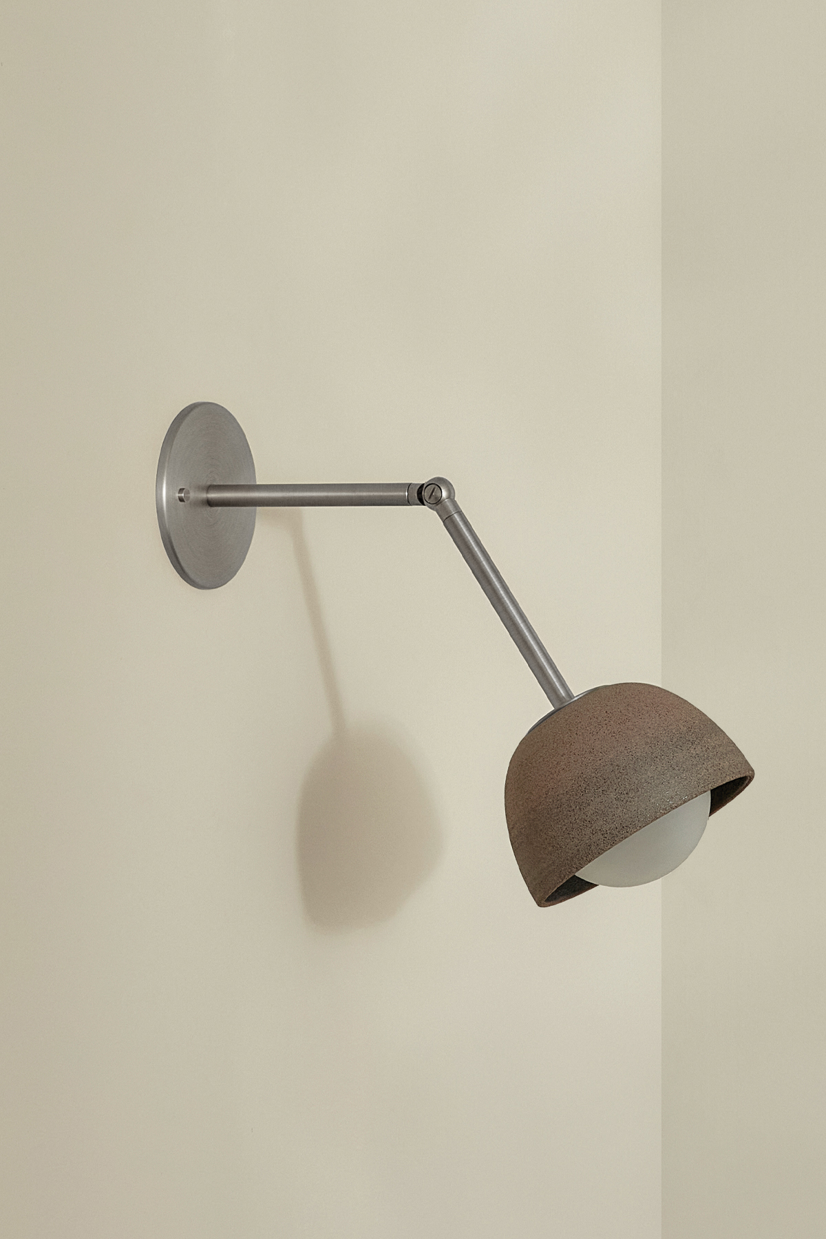 Terra 0 Long Wall Light Clay, Brushed Nickel, IP44