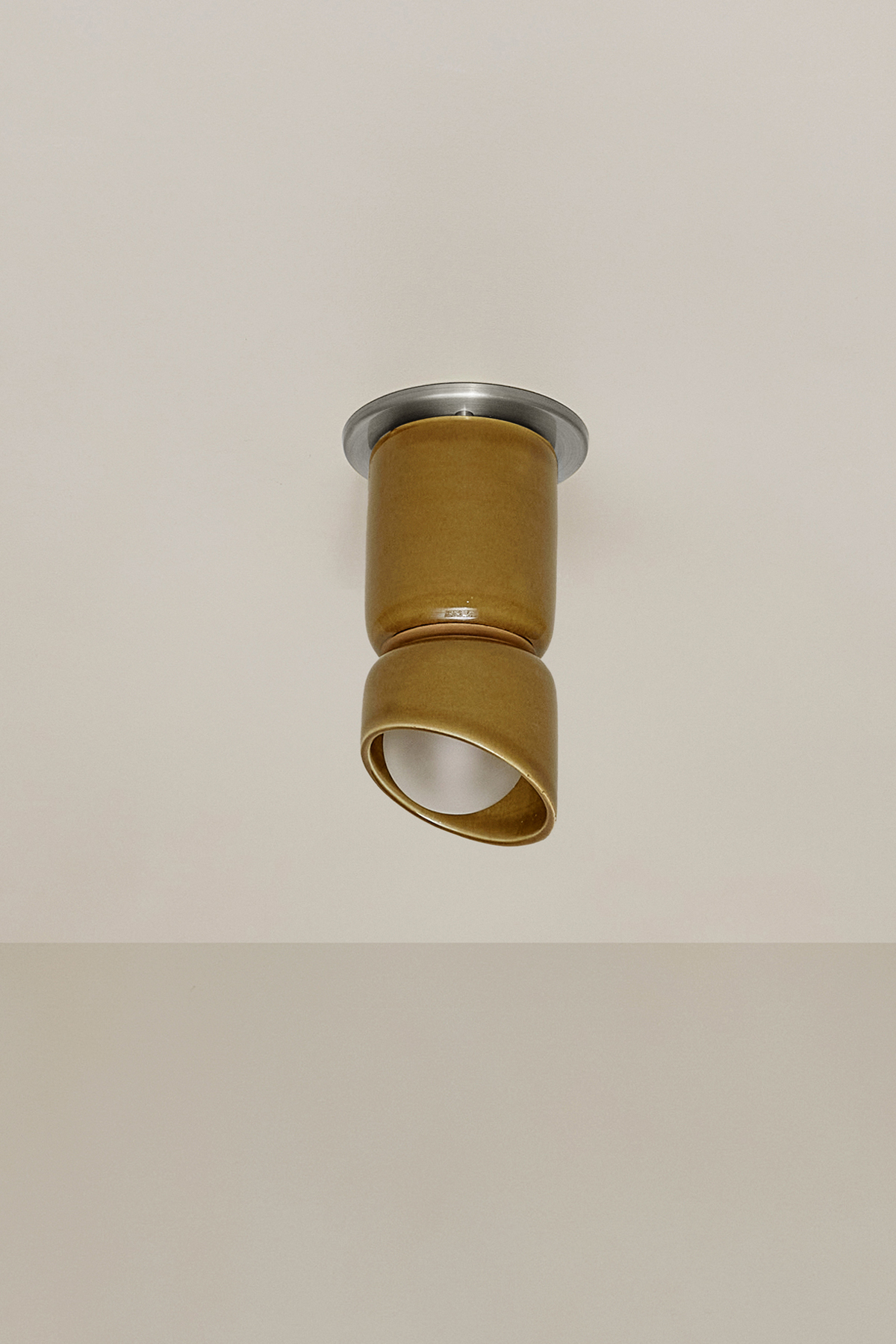Terra 1.5 Ceiling Light_ Chartreuse, Brushed Nickel Slim Base Junction Box Adaptor