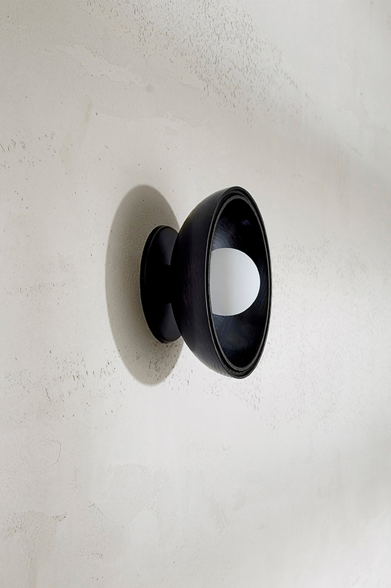 Selene Surface Sconce Small Blackened Ash & Brushed Black