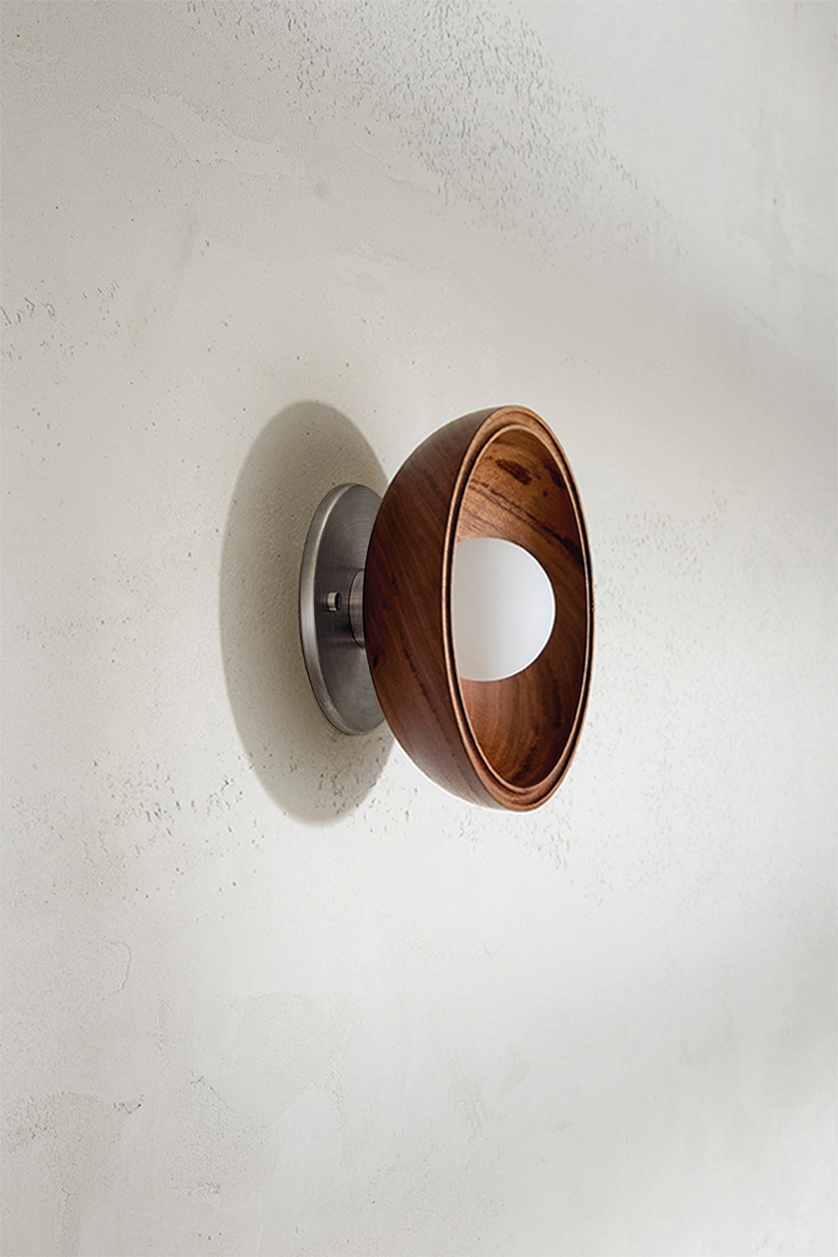 Selene Surface Sconce Small Walnut & Brushed Nickel