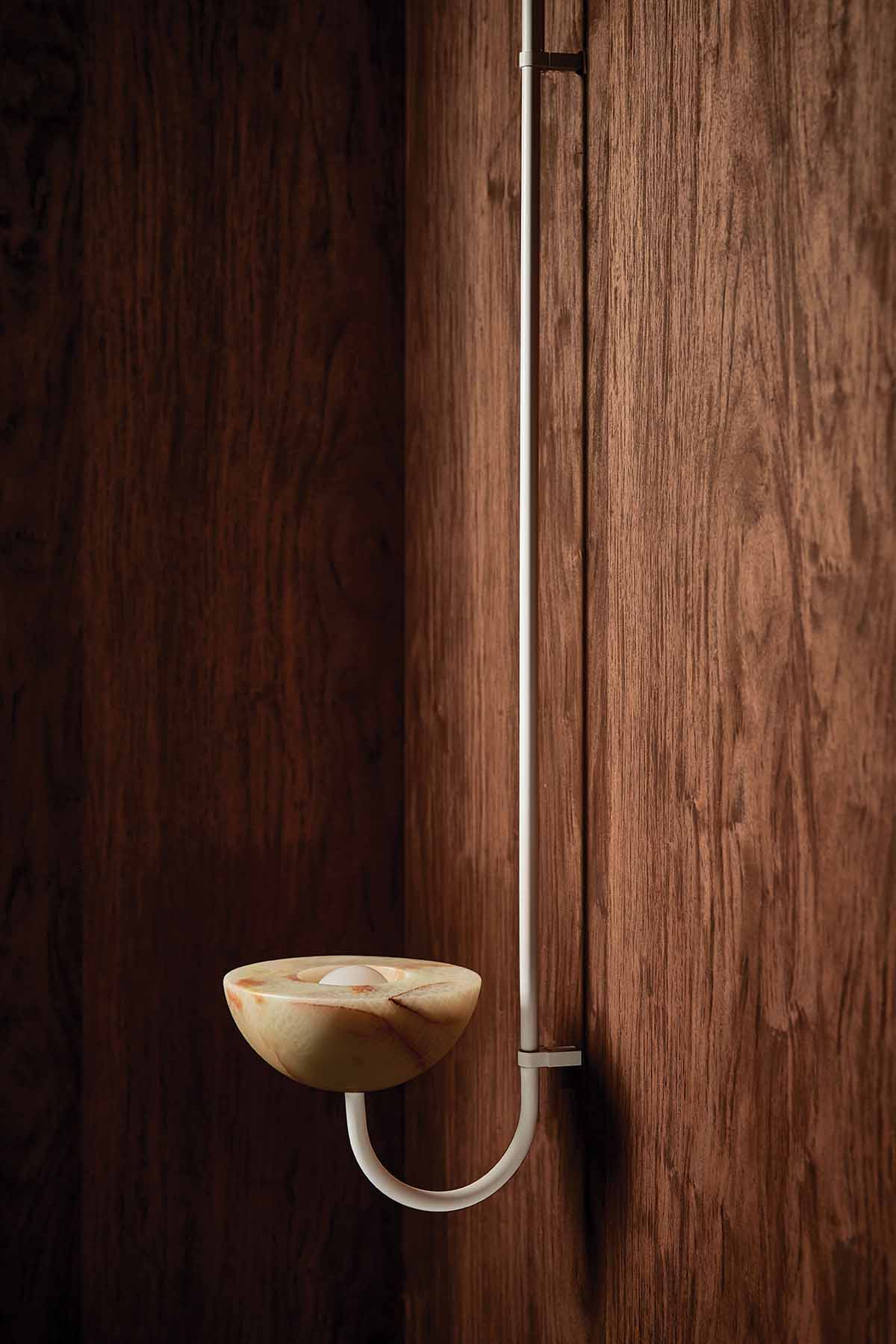 Aurelia Wall Light Small Cornice Jade Onyx & White Satin
