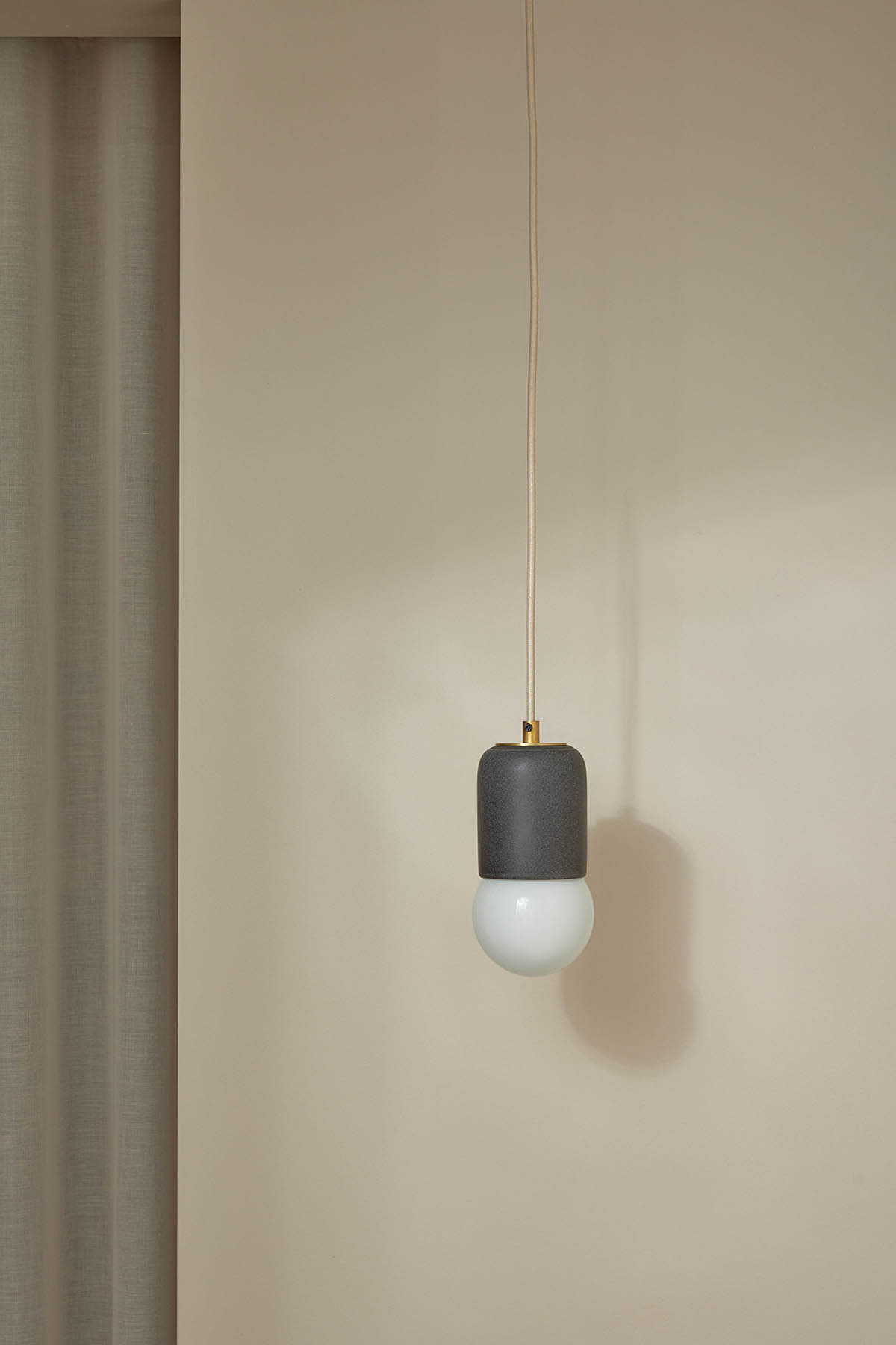 Terra 1 Pendant Light - Fabric Lead, Brass