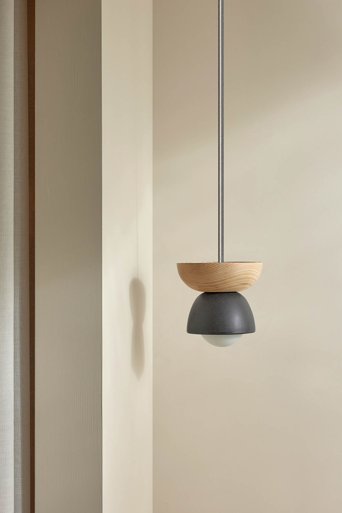 Terra 00 Pendant Light - Solid Rod Lead, Ash, Brushed Nickel